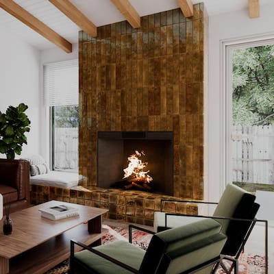 Merola Tile Menorca Rust 4" x 4" Ceramic Wall Tile