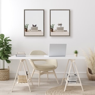 Kate and Laurel Sylvie Cat Framed Canvas by The Creative Bunch Studio
