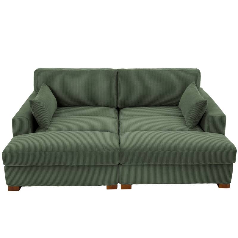Navaeh Corduroy Modular Sectional Sofa Large Couch Sleeper Chaise