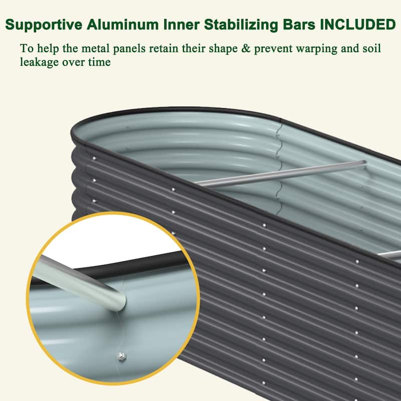 VEIKOUS 23.1''H Metal Galvanized Raised Garden Bed 9-in-1 Modular Outdoor Planter Box