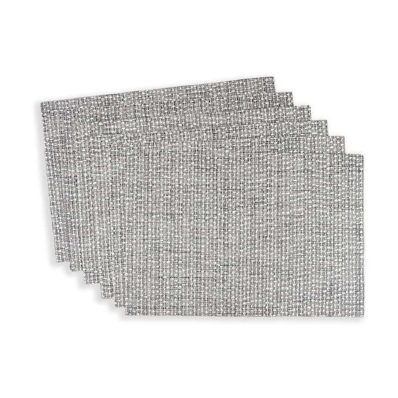 Bow Knot Textiline Placemat - Set of 6 - 17 x 13 inches - Grey