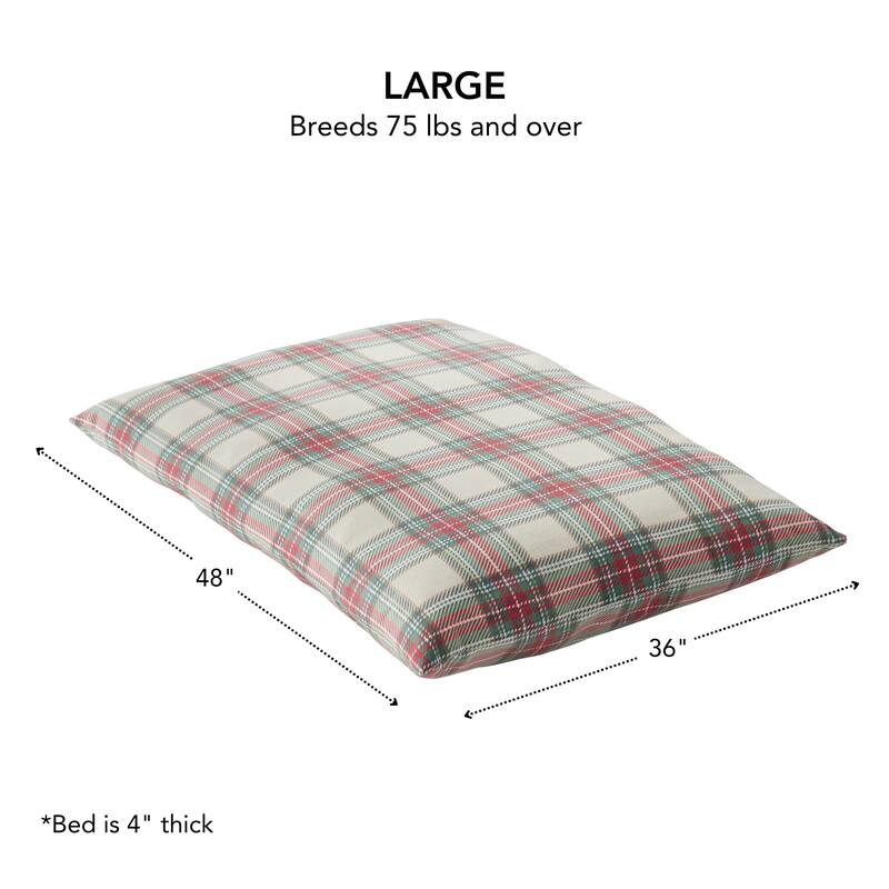 Charlie Holiday Plaid Pillow Dog Bed