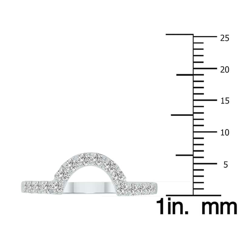 Marquee Jewels 3/8 Carat TW Round Lab Grown Diamond Wedding Band in 14K White Gold