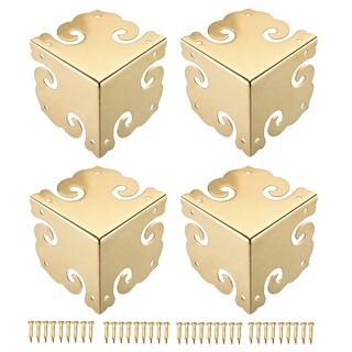 36x36x36mm Metal Box Corner Protectors Edge Guard, Gold Tone 4pcs ...