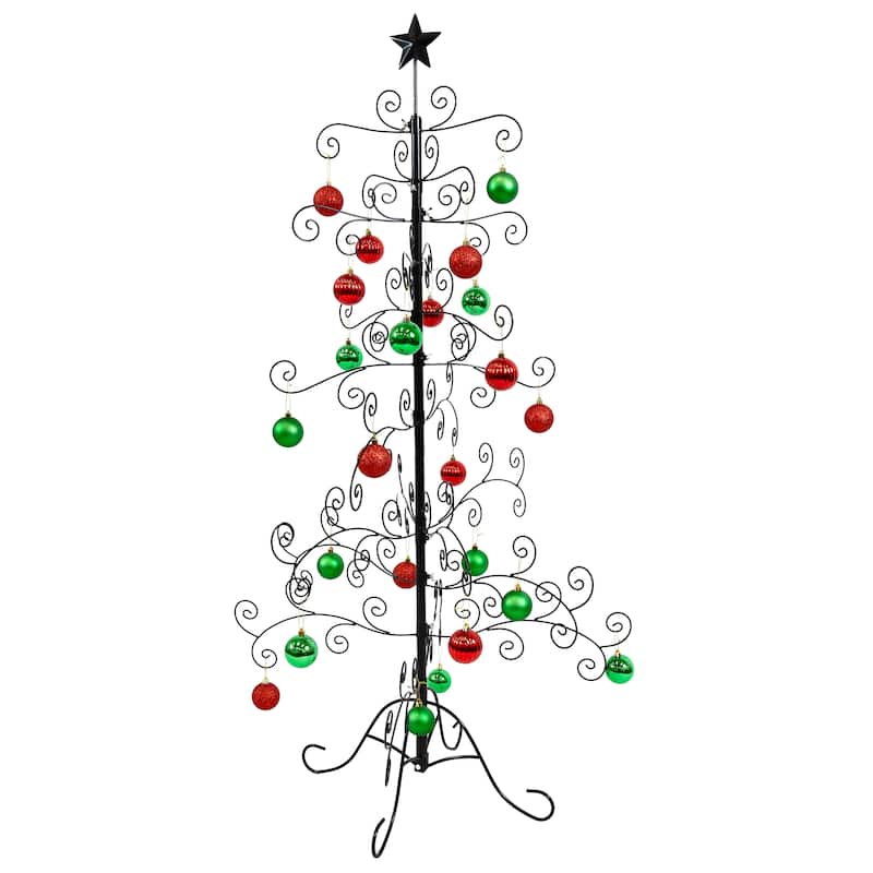 Sunnydaze Noelle Metal Christmas Ornament Tree - 60 Inch