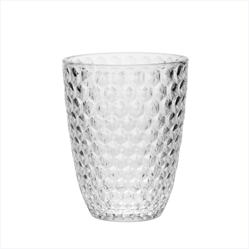 Diamond Cut Acrylic Glasses Drinking Set of 4 - Clear