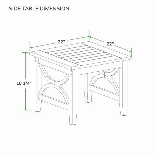 dimension image slide 4 of 6, Cambridge Casual Lowell 5-Piece Indonesian Teak Outdoor Conversation Set