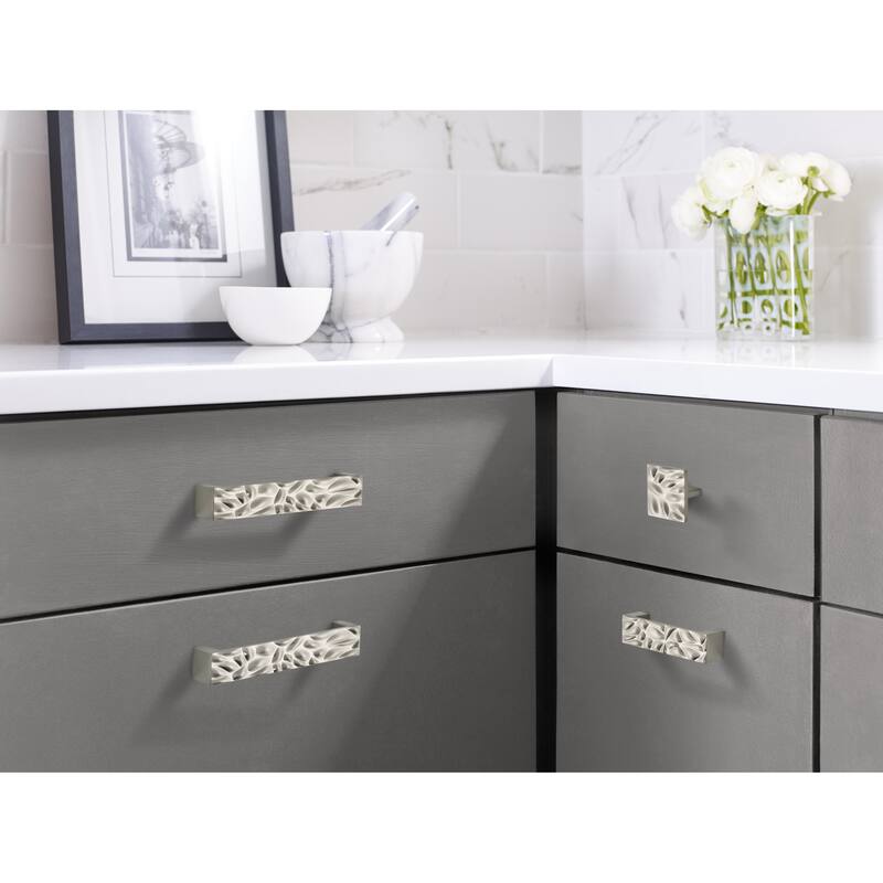 Calathea 6-5/16 in (160 mm) Center-to-Center Satin Nickel Cabinet Pull - 6.313