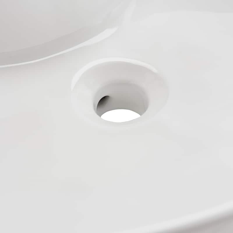 SAFAVIEH Solea Delle Porcelain Ceramic Vitreous Oval 20 Inch White Bathroom Vessel Sink - 20.1" x 16.7" x 5.9" - 20Wx17Dx6H