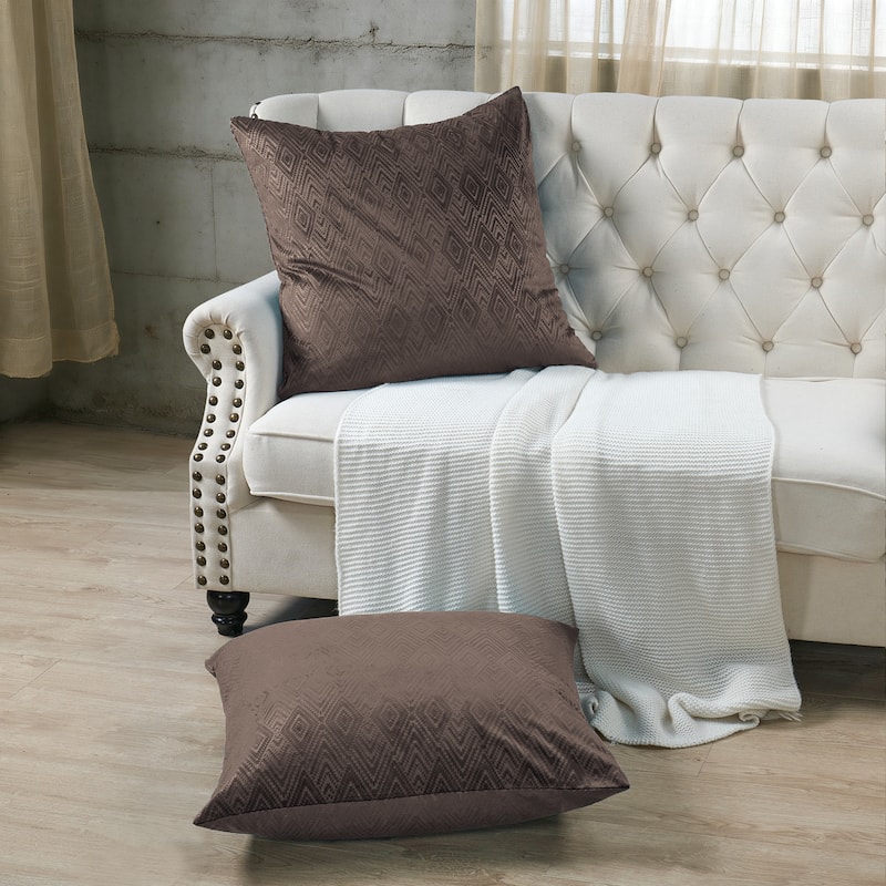 Tonopah Ikat Velvet Throw Pillow Cover Set, NO INSERT