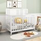 preview thumbnail 2 of 7, Certified Pine Solid Wood Baby Safe Crib - Snow White