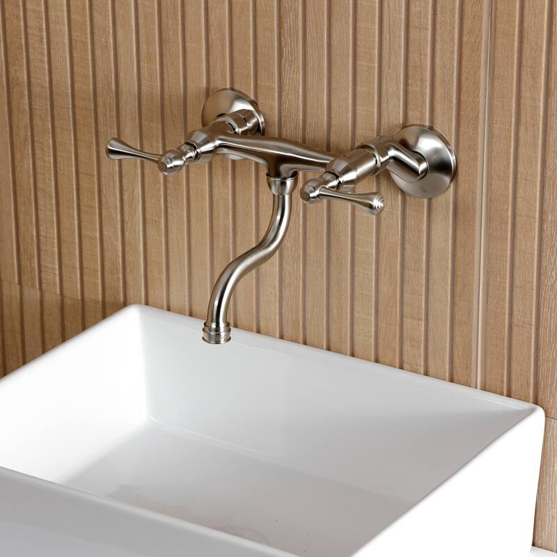 Kingston Brass Kingston Two-Handle 2-Hole Wall Mount Bathroom Faucet