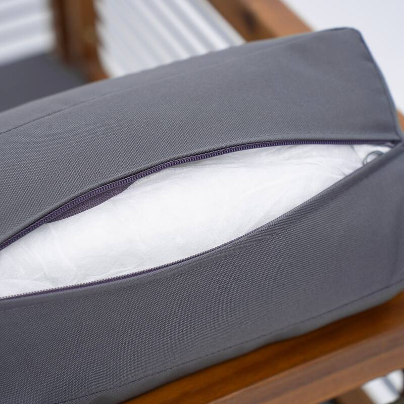 Scott Living - Talia Outdoor Modern Arm Chair with Grey Cushions and Solid Acacia Wood Frame