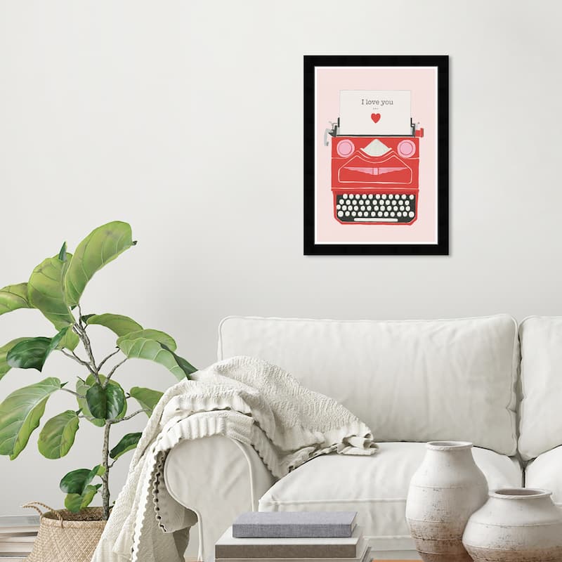 Wynwood Studio Prints Typography Quotes Love Type Red Wall Art - Black