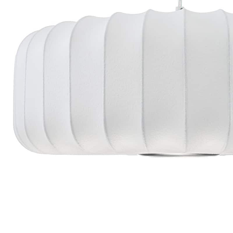 Dimmable Drum 1-Light Hanging Dining Pendant with Silk Shade - 20.1 in