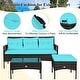 preview thumbnail 21 of 33, Costway 3PCS Patio Rattan Furniture Set 3-Seat Sofa Cushioned Table - See details