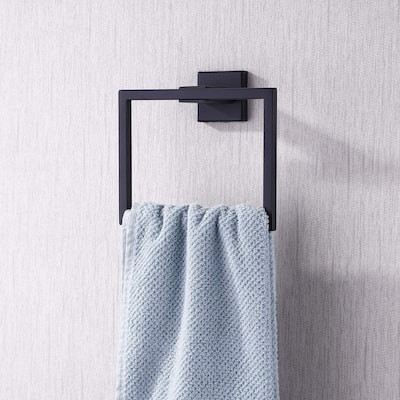 Modern Square Wall Mount Bathroom Towel Ring