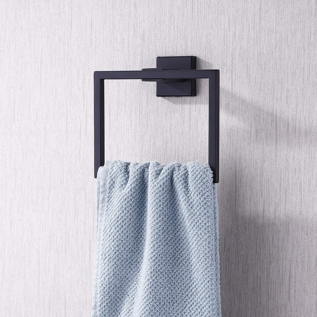 Modern Square Wall Mount Bathroom Towel Ring
