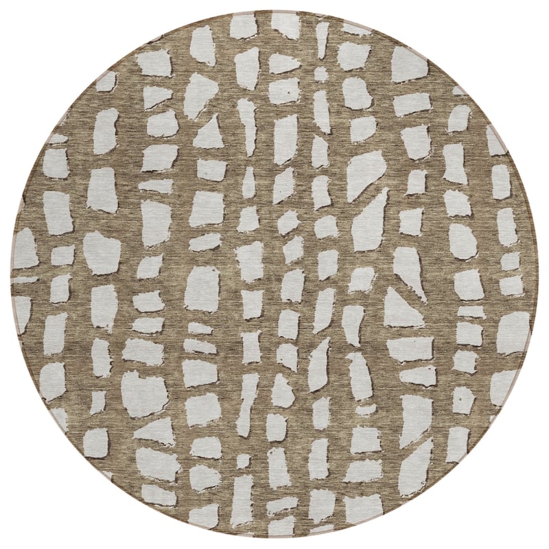 HomeRoots Abstract Transitional Rectangle Outdoor Rug