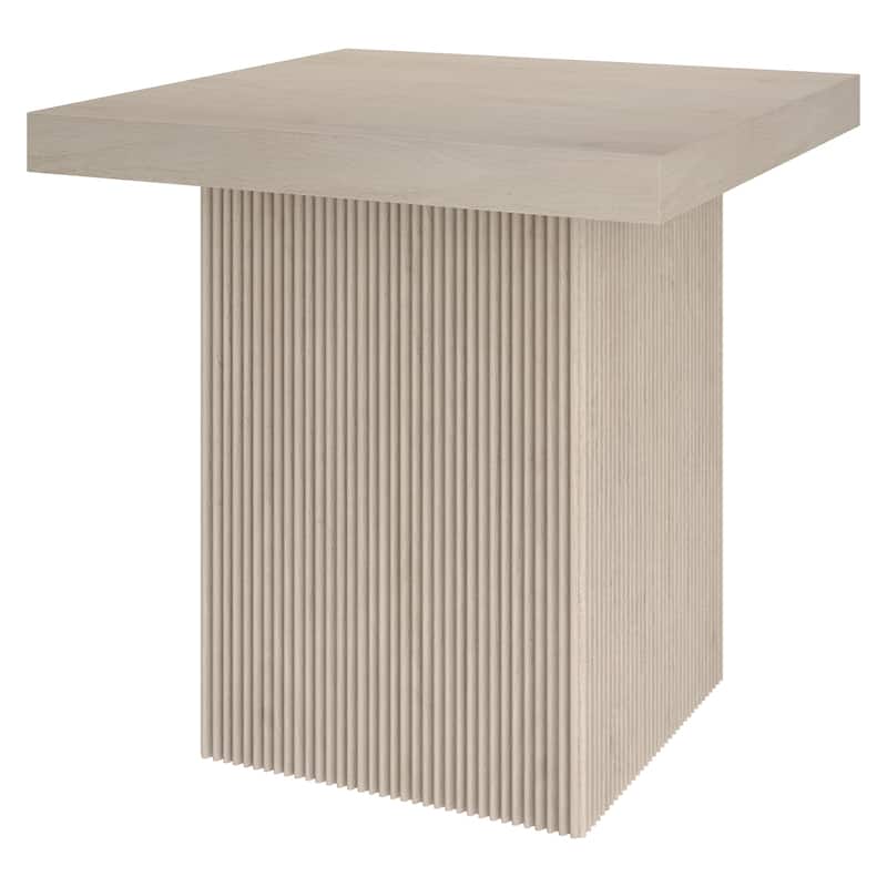 Torren 22" Wide Square Fluted Side Table - 22" Wide