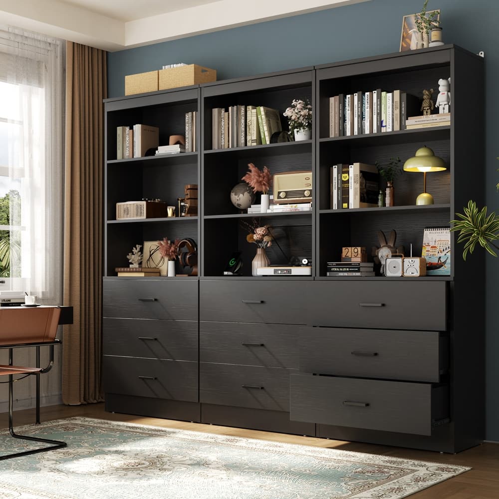 23.6" W Closet System with 3 Wooden Drawers and Storage Shelves, 2FT Sturdy Walk-in Organizer Storage Unit