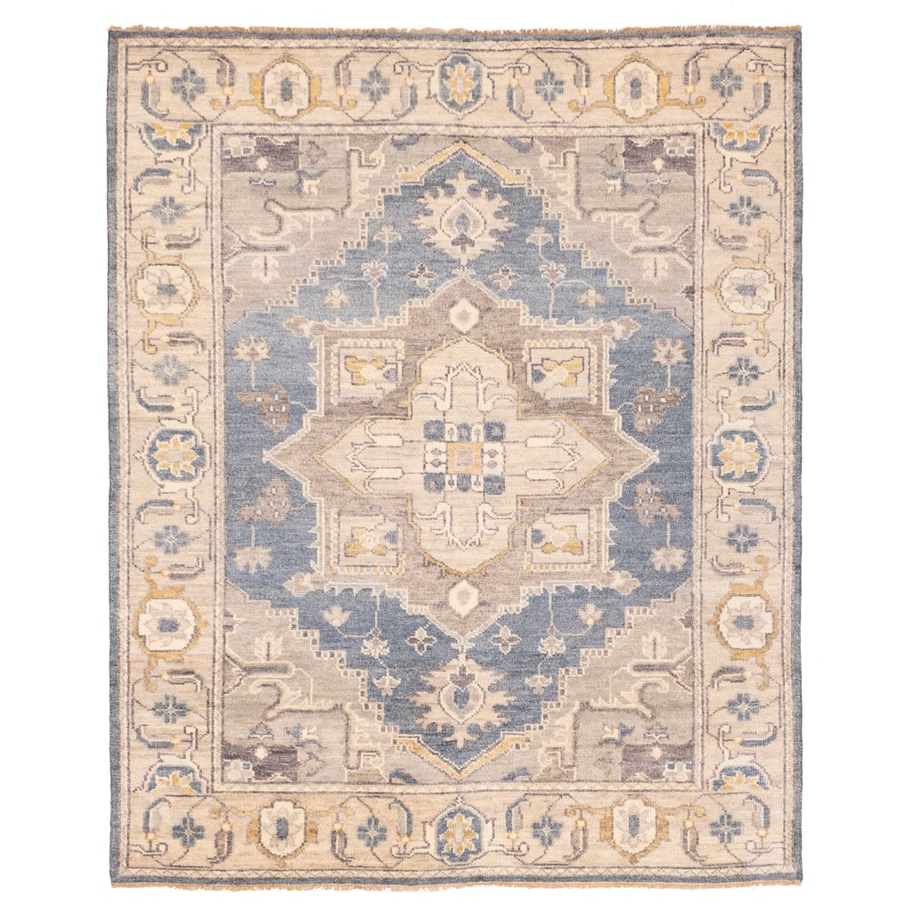 ECARPETGALLERY Hand-knotted Jules Serapi Navy Wool Rug - 8'1 x 9'10