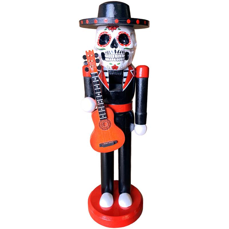 14 inch Day of the Dead Nutcracker - black