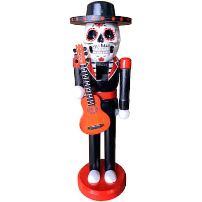 14 inch Day of the Dead Nutcracker - black