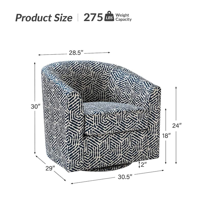 Cuenca Modern Upholstered Barrel Chair with Swivel Base