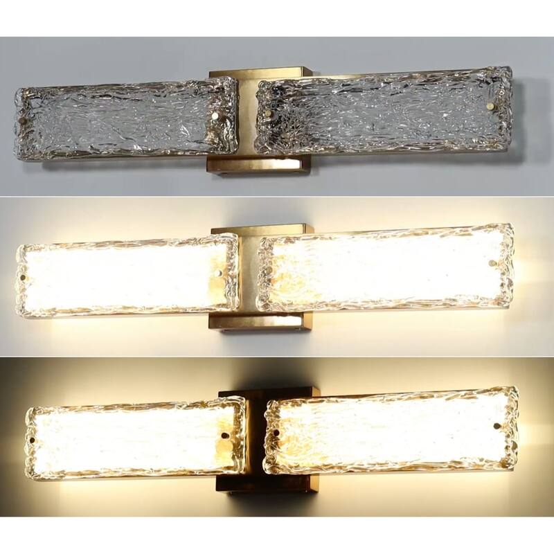 Modern Contemporary 1-Light LED Gold Wall Sconce Bathroom Vanity Light - W 24.6" x H 4.7"