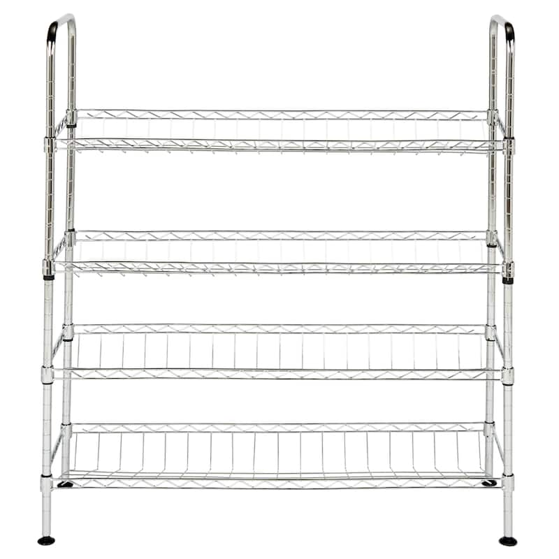 SAFAVIEH Storage Bambi Chrome Wire Adjustable Shoe Rack - 29.5" x 9.8" x 33.5" - 30Wx10Dx33H