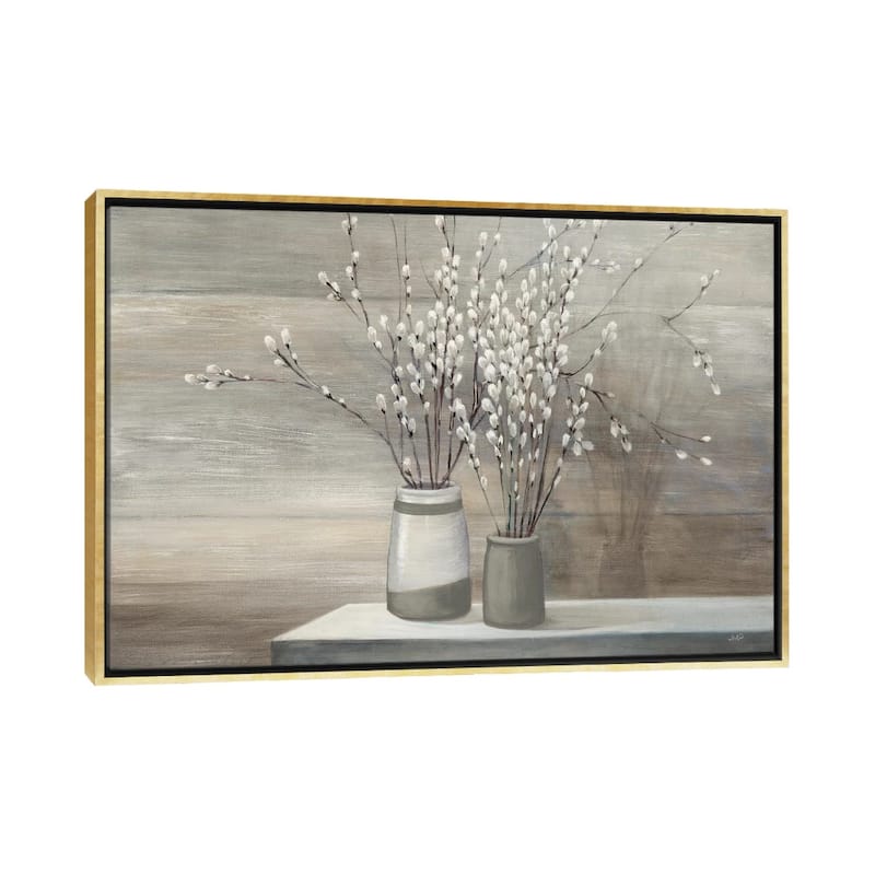 iCanvas "Willow Still Life Gray Pots" by Julia Purinton Framed Canvas Print - Gold - 32x48