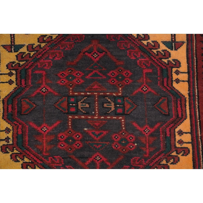 Hand Knotted Oriental 100% Wool Carpet Traditional Tribal Red Ardebil Runner Rug - 14' 7'' X 3' 6''