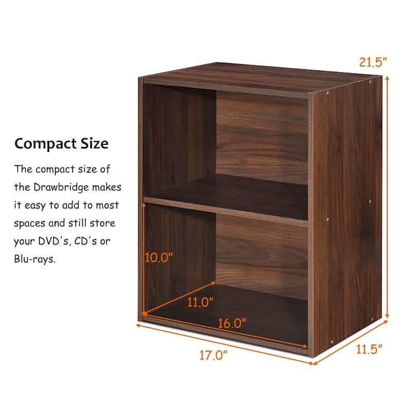 Gymax 2 Tier Open Shelf Night Stand End Table Sofa Side Storage - 17''x11.5''x21.5''