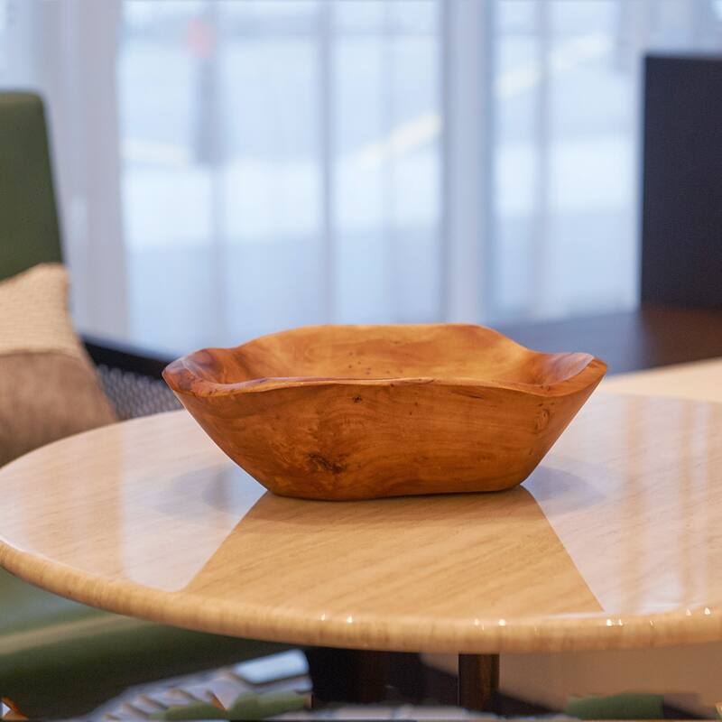 Greenage Cedar Fruit Bowl, Wooden Storage Natural Crafts Serving Bowls