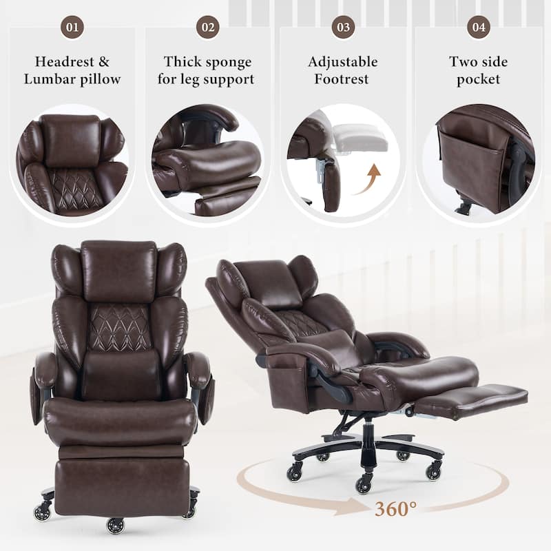 Large Computer Desk Chair,360 Swivel Office Chair With High Back,400 Lbs