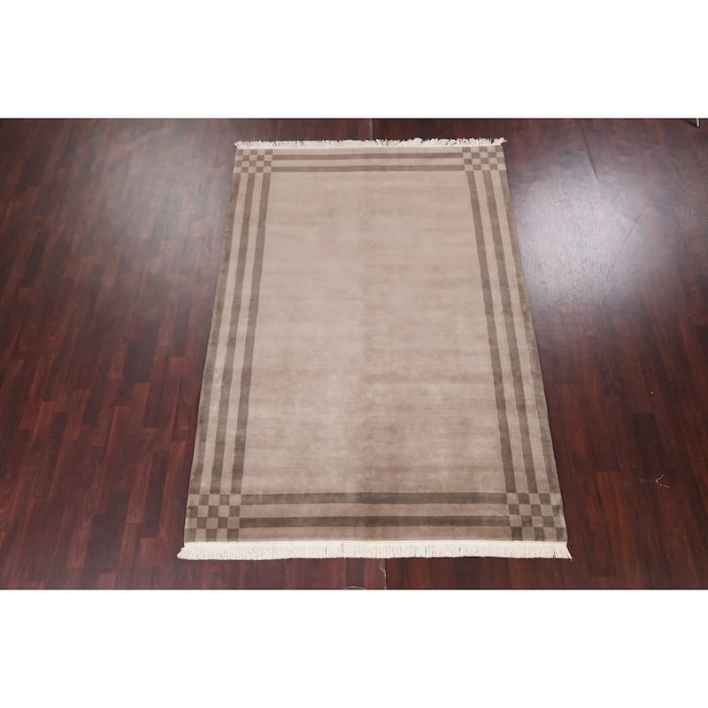 Nepalese Vegetable Dye Oriental Home Decor Area Rug Wool Hand-knotted - 6'2" x 8'9"