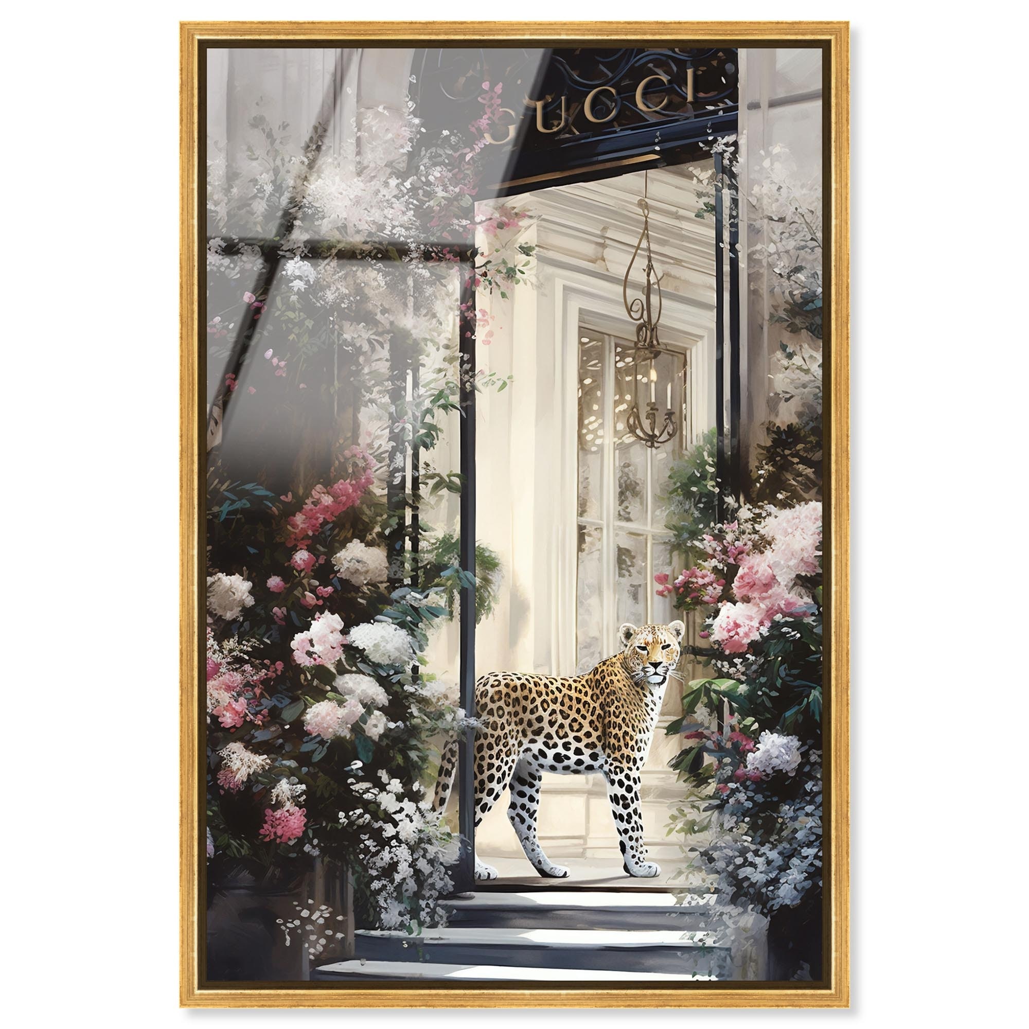 Elegant Flower Storefront Framed Acrylic Wall Art by Art Remedy