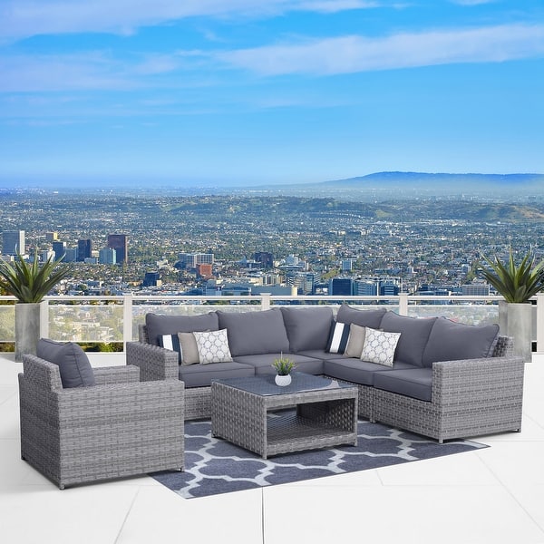 slide 1 of 4, Kensington 7 Piece Sectional Seating Group with Cushions