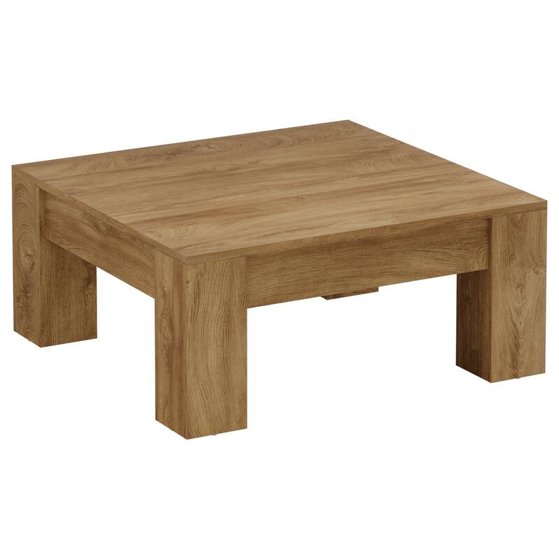 Square Coffee Table, 39-Inch Coffee Table with Sturdy Legs