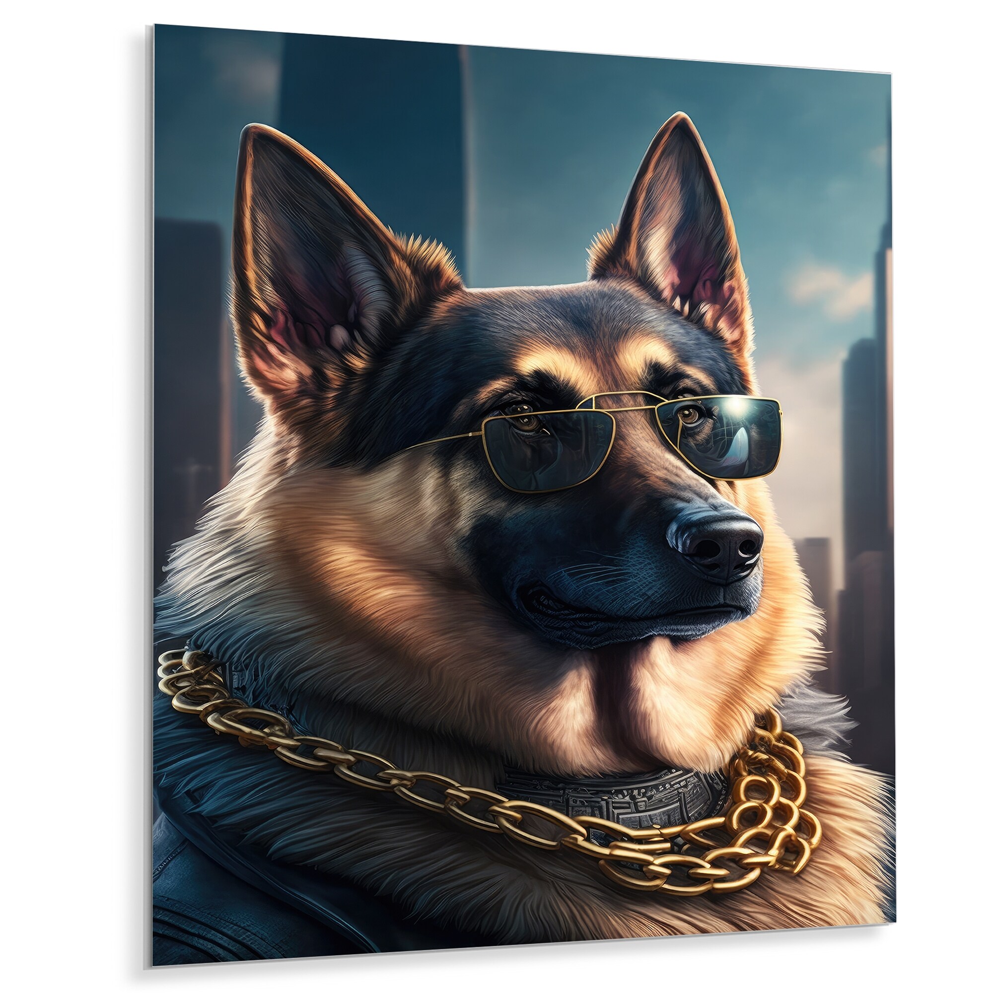 German shepherd metal art top