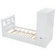preview thumbnail 13 of 13, Twin Size Platform Bed Frame with Storage Headboard, Footboard, Pull Out Shelves and Twin Size Trundle for Bedroom, White