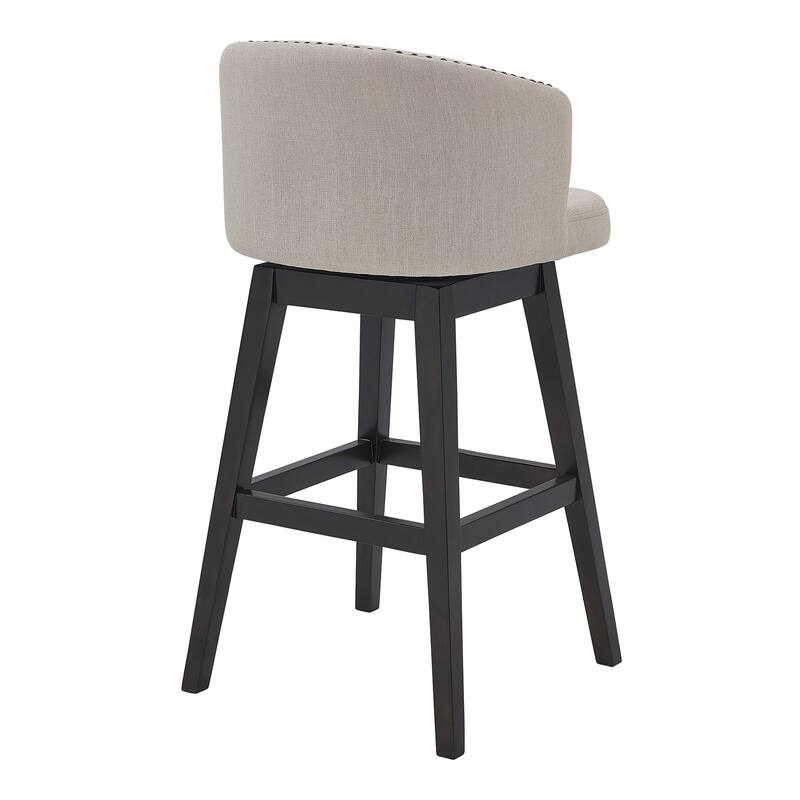 Celine Grey or Tan Upholstered Swivel Bar or Counter Stool