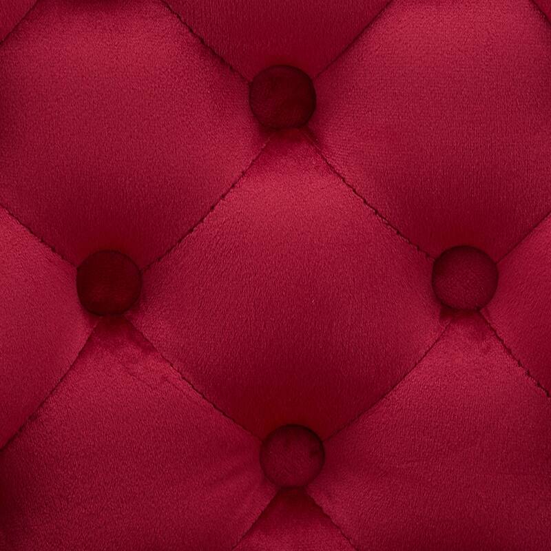 Velvet Swivel Bar Stools Set of 2, Button Tufted Bar Stools with Rivet Trim, Kitchen Stools with Metal Pull Ring & Footrest