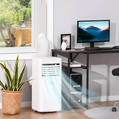 HOMCOM 8000 BTU Mobile Portable Air Conditioner for Cooling, Dehumidifier, and Ventilating with Remote Control