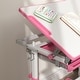 preview thumbnail 2 of 8, Kids Desk and Chairs Set, Height Adjustable Children School Study Desk with Tilt Desktop, Storage Drawer - Pink