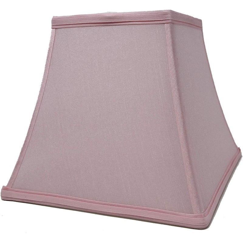 Silk Square Cut Lampshade, 5.25 inch Top, 9 inch Bottom, 8 inch Slant - Pink