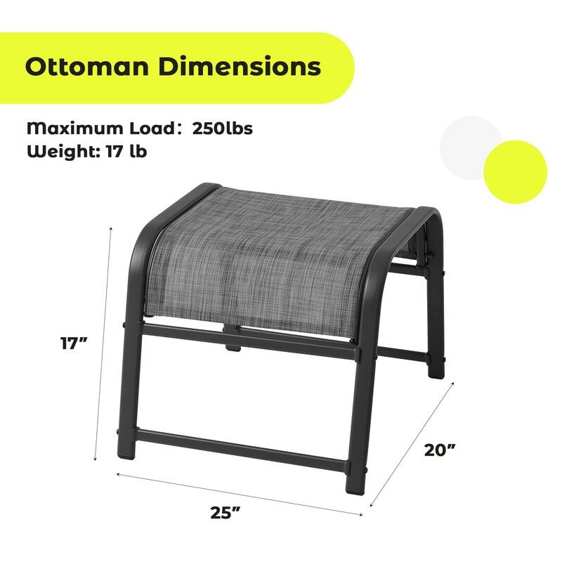 Steel-Framed Fabric Footstool – Versatile Indoor/Outdoor Footrest & Seat