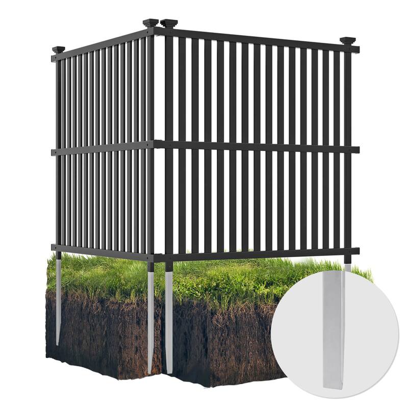 Costway 2/4 PCS Air Conditioner Fence Panels with Metal Ground Stakes - 2 PCS