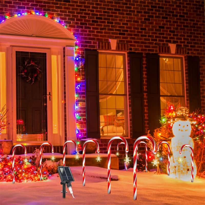 Solar Christmas Candy Cane String Lights